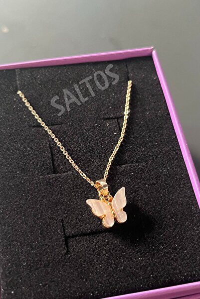 Saltos Beyaz Kelebekli Gold Kolye Kar Küresi Doğum Günü Hediyesi Sevgiliye Hediye Seti Kız Arkadaşa Set Kadına Hediyelik Özel Gün Hediye Kutusu Kadın Anneye Hediye