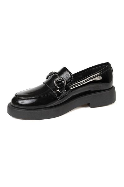 Greyder Women's Black Patent Leather Genuine Leather Loafer Shoes 3k2ua72133