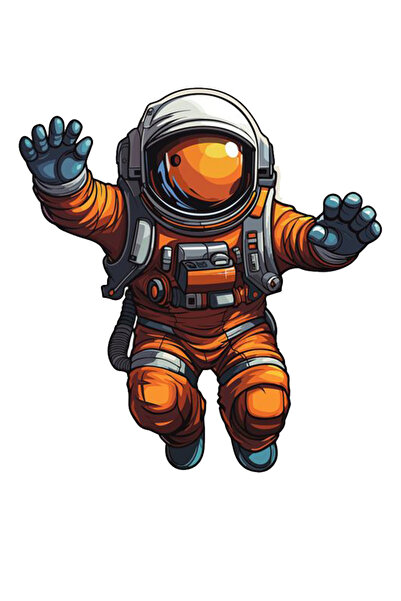 MegaSticker Flying Astronaut Car, Motorcycle, Helmet, Laptop, Glass Sticker 1...