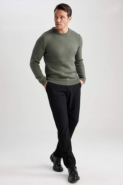 DeFacto Men's Dark Khaki Sweater - X5157Az/Kh412