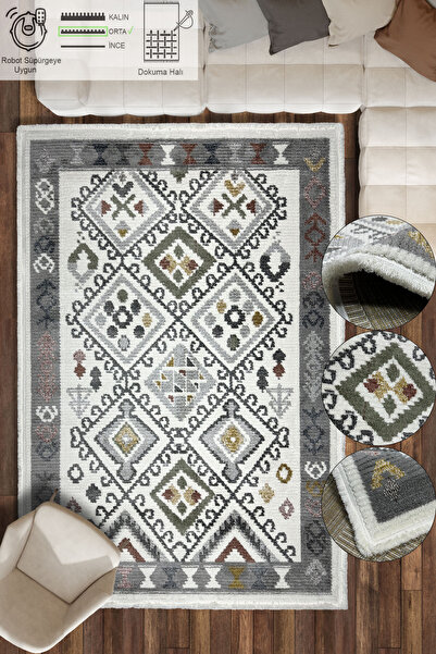 Caretta Home Sunlıfe Dört Tarafı Saçaklı Yumuşak Dokuma Salon Oturma Odası Mu...