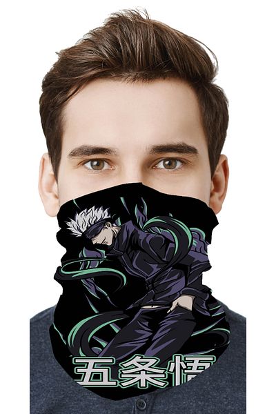 TEEMOOD PIRATE PARROT JUJUTSU KAISEN ANIME MANGA Motor Cycling Face Mask, Bandana Outdoor Neck Collar Buff Headwear