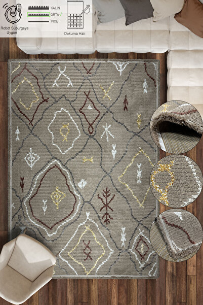 Caretta Home Sunlıfe Dört Tarafı Saçaklı Yumuşak Dokuma Salon Oturma Odası Mu...