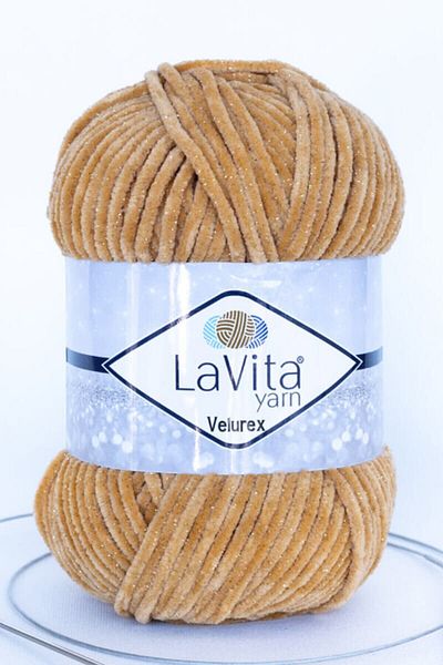 LaVita Yarn Velurex Baby Glitter Velvet Amigurumi Ață de tricotat manuală Taka Yarn (1038-BAL FOAM)