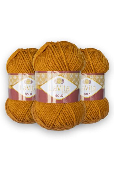 Lavita Yarn Gold 3 Pack Thick Winter Hand Knitting Yarn Taka Yarn (9537)
