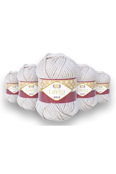 LaVita Yarn Χρυσό 5 Πακέτο Χοντρό Χειμερινό Πλεκτό Σπάτσο Taka Yarn (0553-PIST)