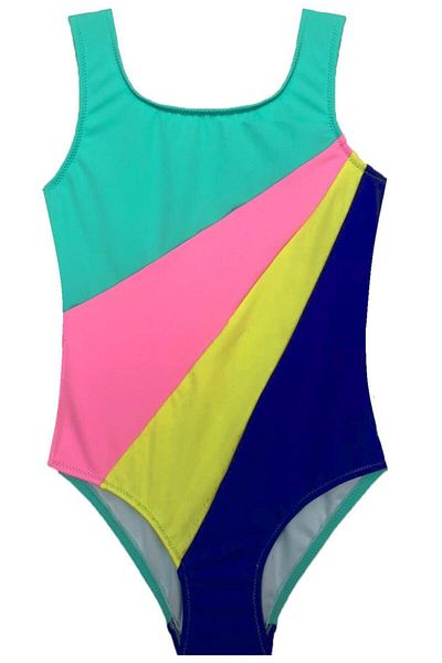DEEP BEACH Mınt Blocked Girl's Swimsuit Db20030m