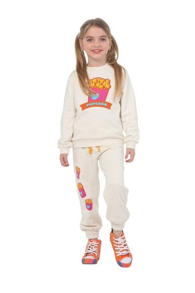 LupiaKids طقم رياضي بناتي من الفشار باللون البيج LP-23WIN-039