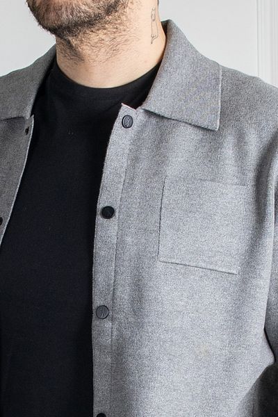 Sarar Cardigan din tricot gri cu închidere cu snap