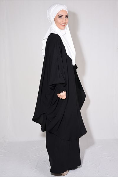 Ns nowascarf Shawl Tunic Skirt 3-Piece Set Black