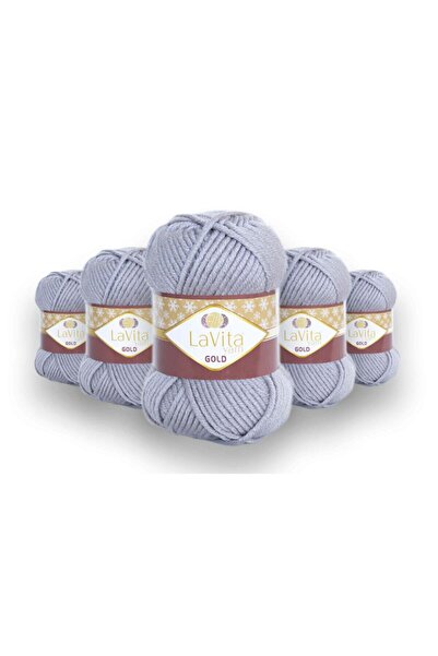 LaVita Yarn Gold Товста зимова 5-пакетна ручна пряжа Desaryou (2771-світло-сіра)