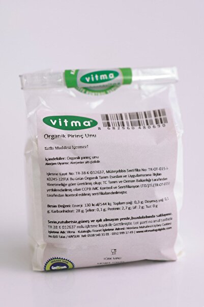 Vitma Organik Tam Pirinç Unu 250gr