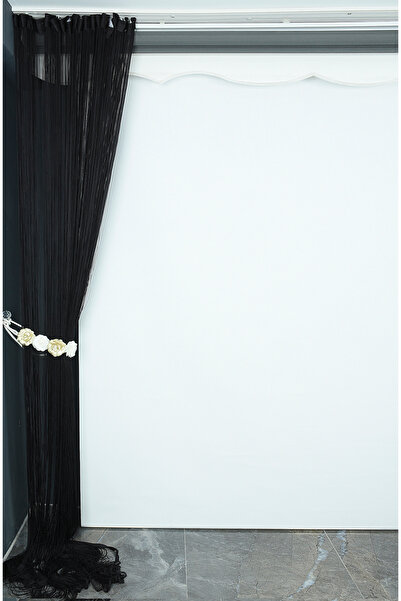 AKÇA TEKSTİL ROPE CURTAIN THIN CHAIN ANTHRACITE COLOR 300 x 280 CM