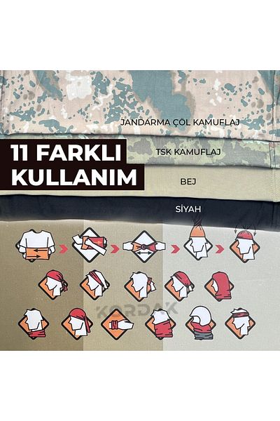 KORDAK Military Bandana και Buff -11 διαφορετικά μπορούν να χρησιμοποιηθούν
