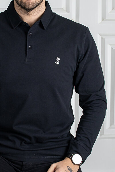 Sarar Συνέντευξη Sarans Polo Neck 100% βαμβακερό μαύρο φούτερ