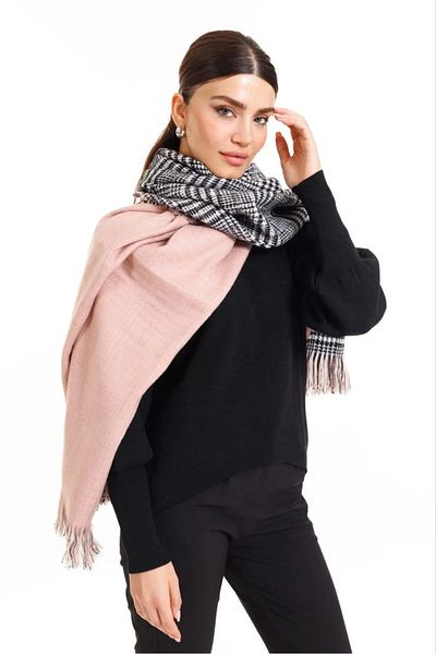 Wearflawless Şal de eşarfă cu două feţe din lână cu model în carouri