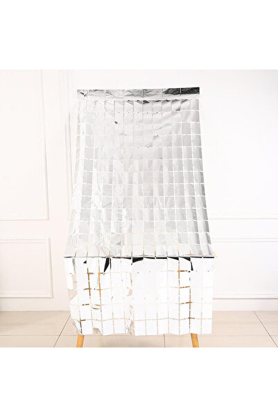 Kikajoy Gümüş PötiKare Metalize Arka Fon 100x200cm