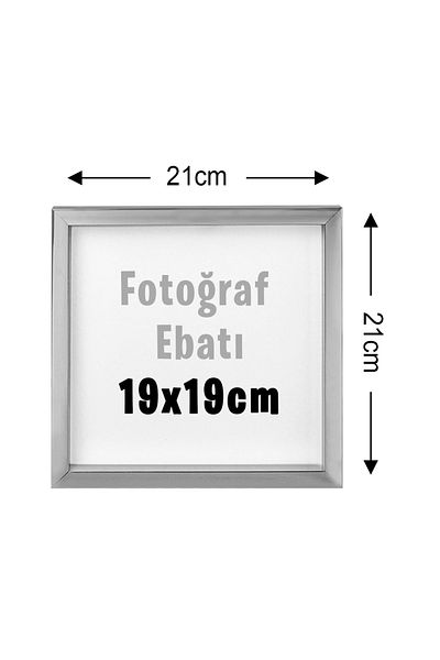 Nobbystar Rame pătrate argintii clasice adezive - Pachet de 3 21x21cm