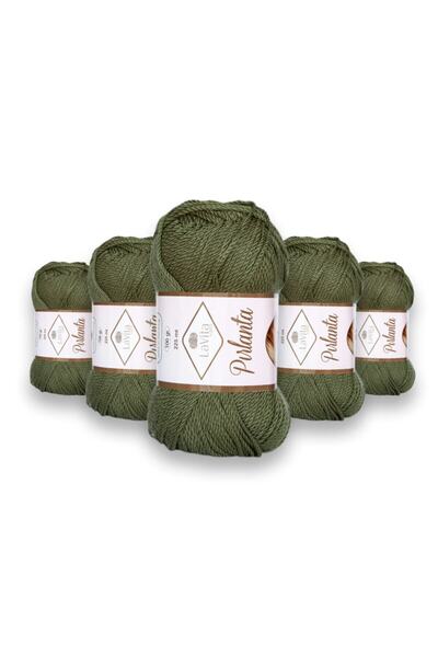 LaVita Yarn مجموعة من 5 خيوط حياكة يدوية أميجورومي من دايموند تاكا غزل (كاكي-...