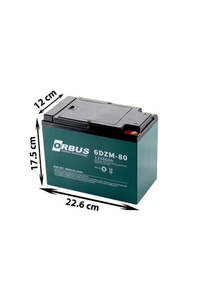 ORBUS 12 Volt 80 Amper Jel Aküsü -272*180*247