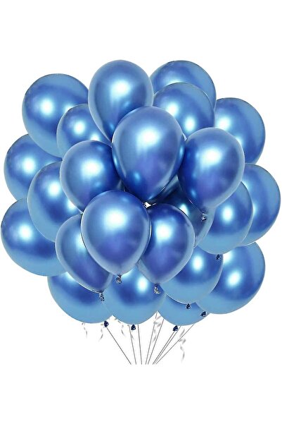 TATLI GÜNLER MAVİ 10 ADET METALİK BALON BÜYÜK BOY 30 CM