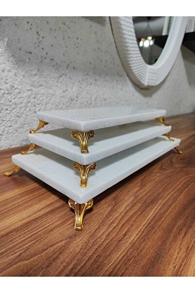 ROİPİERRES MERMER 3-Piece Real Marble Presentation Tray