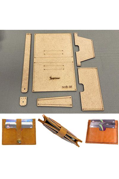 ipekbazaar iB35 Leather Hobby Card Holder Wallet Mold, 6 Piece Mold, iB35
