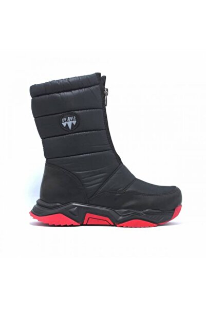 KHIONES Siyah Önden Fermuarlı Kız Çocuk Kar Botu