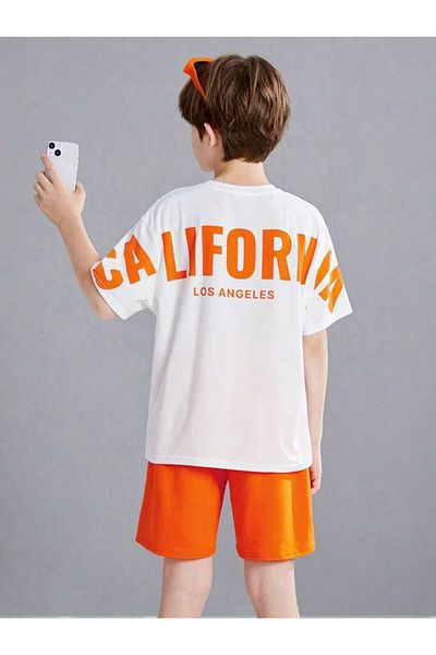AMMA Children's California Printed T-shirt Shorts Top and Bottom Set