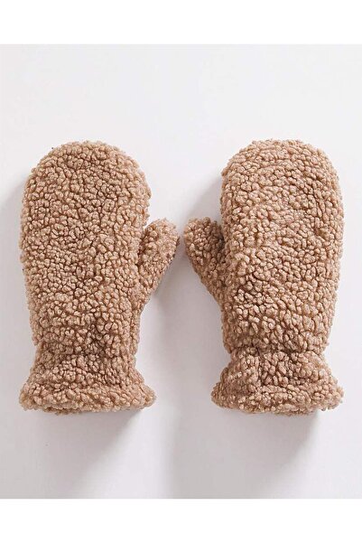 BAHELS Γυναικεία βελούδινα γάντια Camel Teddy Squishy Viral