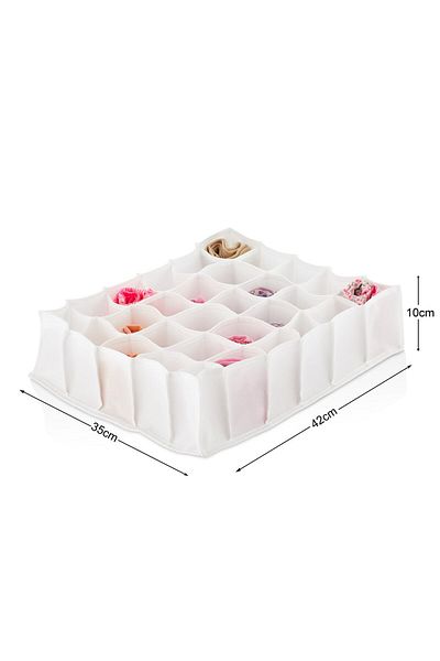 Serstil Organizator tip fagure cu 30 de ochi - Tesatura - Sertar - 40 x 35 - Alb - Tip 0