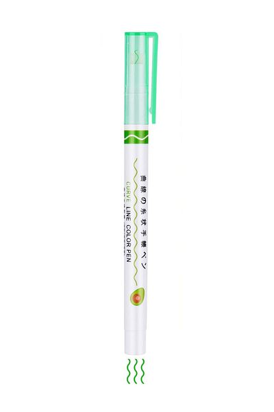 Modellino Patterned Shape Drawing Cylinder Seal Pen Line Highlighter Linear Color Pen - 1 Piece with Color Options