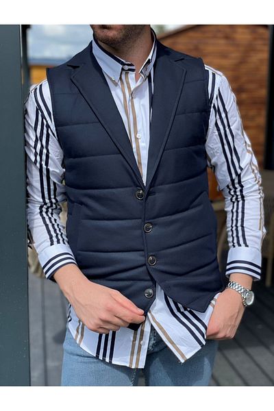 TUĞRA CENTER Men's Casual Vest-black