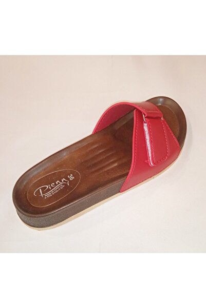 Pienn Kadın Cırtlı Ahşap Görünümlü Tek Bantlı Terlik