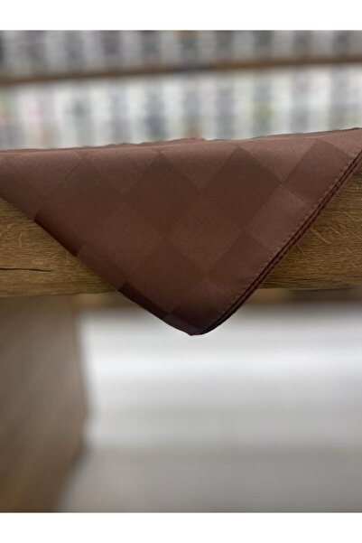 FRESCO SCARFS وشاح حجاب نسائي من قماش الجاكار الحريري بنمط الشطرنج*بني