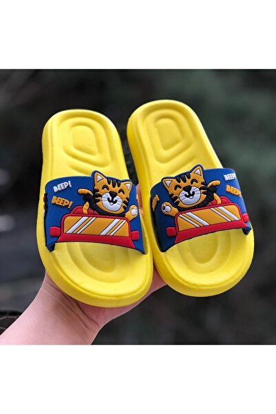 Pandalina sevimli kedi figürlü kaydırmaz taban çocuk terlik çocuk plaj deniz havuz banyo terliği