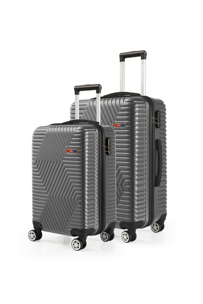 G&D Polo Suitcase Abs Kabin Ve Orta Boy Koyu Gri 2'li Valiz Seti 600.02-Set-OK