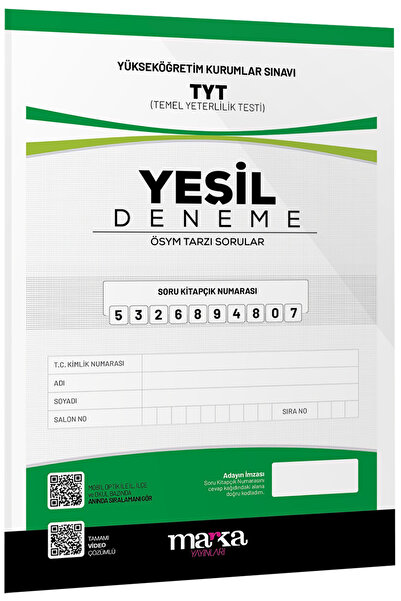 Marka Yayınları 2026 Tyt Yeni Nesil Yeşil Deneme Tamamı Video Çözümlü