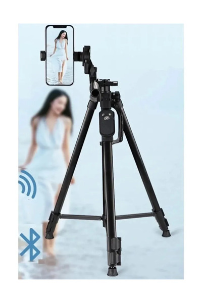 post alley Bluetooth Kumandalı Profesyonel 150 Cm Kamera Ve Cep Telefonu Tripodu Telefon Tutuculu Ve Çantalı