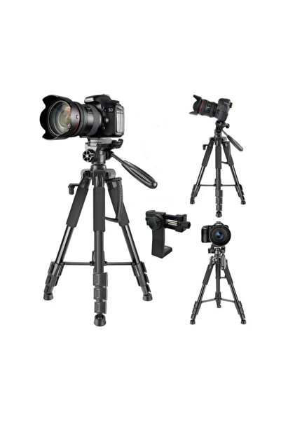 post alley Bluetooth Kumandalı Profesyonel 150 Cm Kamera Ve Cep Telefonu Tripodu Telefon Tutuculu Ve Çantalı
