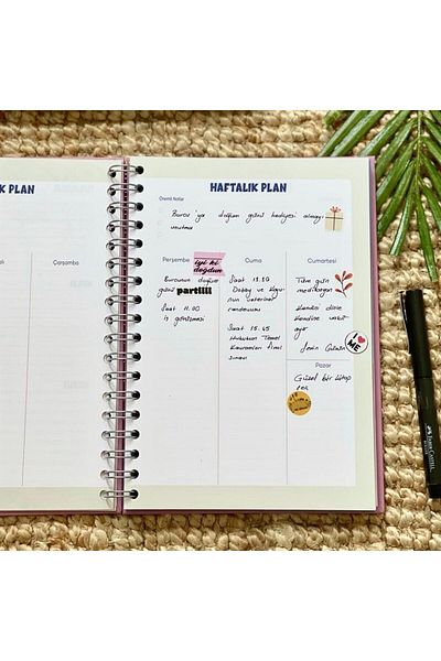 YEŞİLDESİGN Saturn Girl Designed Talking Undated Planner Agenda