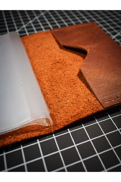 FH LEATHER GOODS Genuine Leather Car License Container case (writes the name and logo as required)