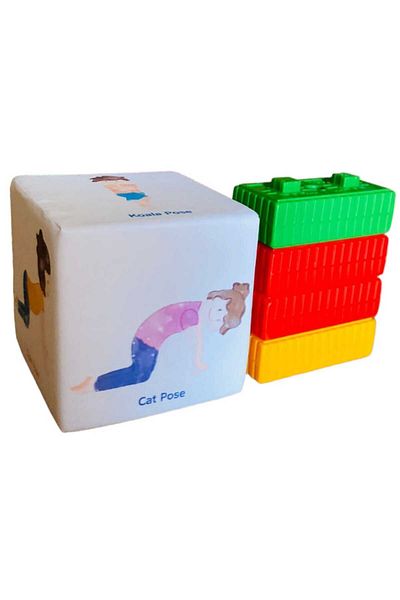 pediaswiss مكعب يوجا للأطفال باللغة الإنجليزية (حجم كبير) 28x28x28 سم