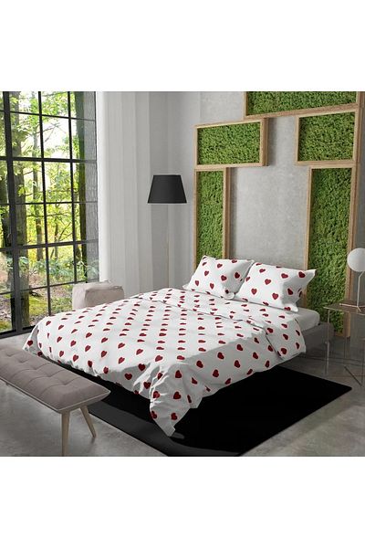 Always Ranforce Heart Single Duvet Cover Set