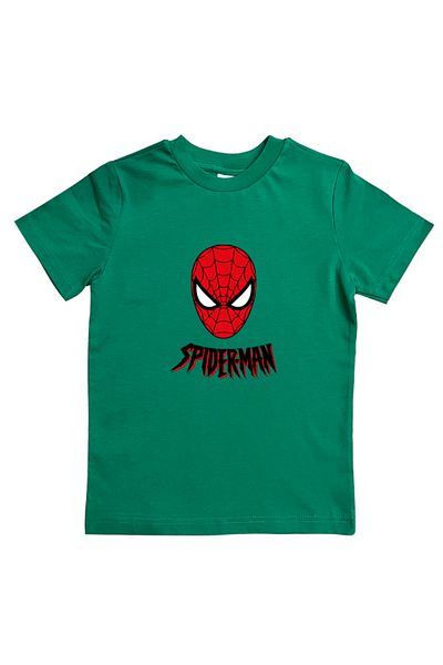 SPIDERMAN лятна детска тениска от памучен пениран плат с щампа на човек паяк