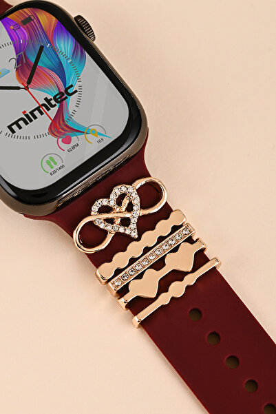 mimtec Apple Watch Uyumlu Charm Huawei Watch Fit 2 Uyumlu Charm Aksesuar Süs Kordon Süsü