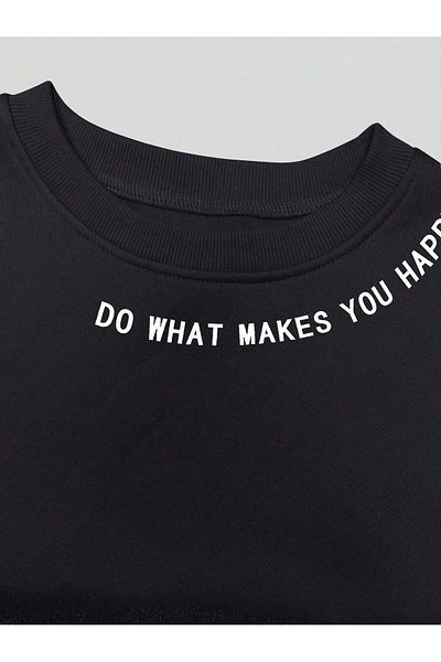 Machetta Unisex Oversize Sweatshirt Hoodie with Text Printed Sleeves