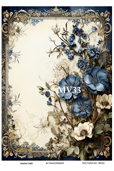 LİNEART Pirinç Dekopaj Kağıdı No:MAVİ33- 29X42cm