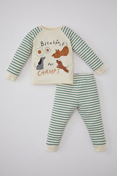 DeFacto Baby Boy Striped Long Sleeve Pajama Set B7734a524sp