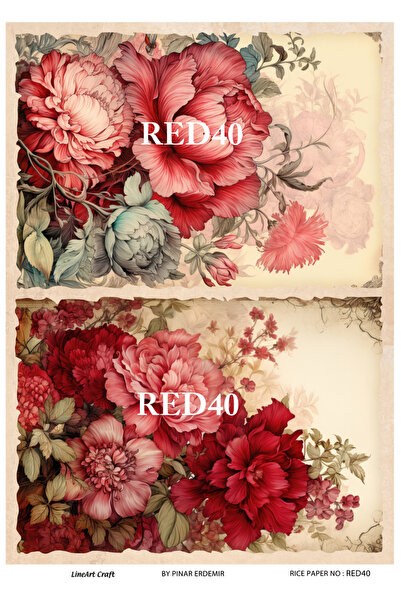 LİNEART Pirinç Dekopaj Kağıdı No:RED40- 29X42cm